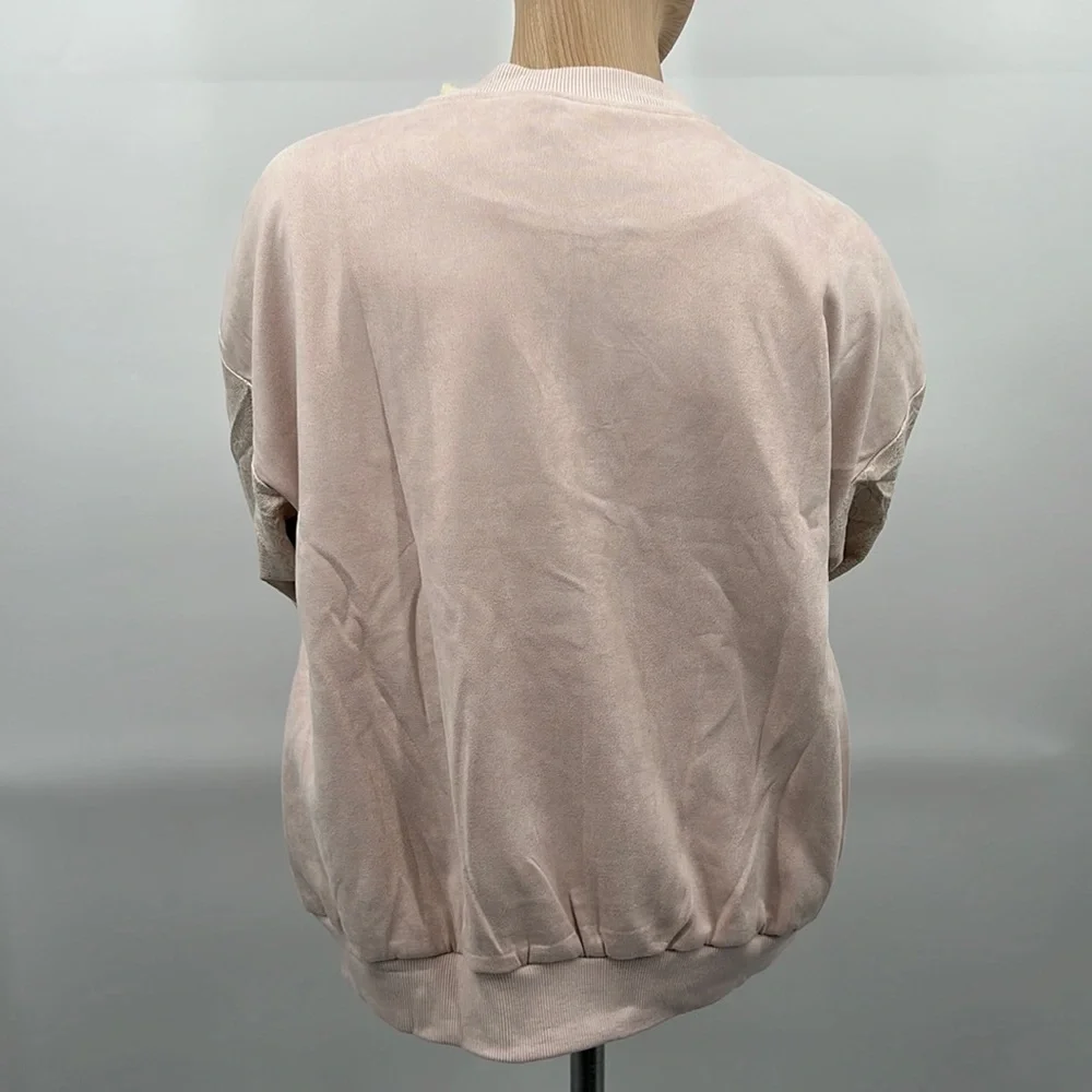 🆕Pink Bomber Jacket Snakeskin Sleeve Print New Blush Hem& Thread-Anthropologie - Picture 7 of 15